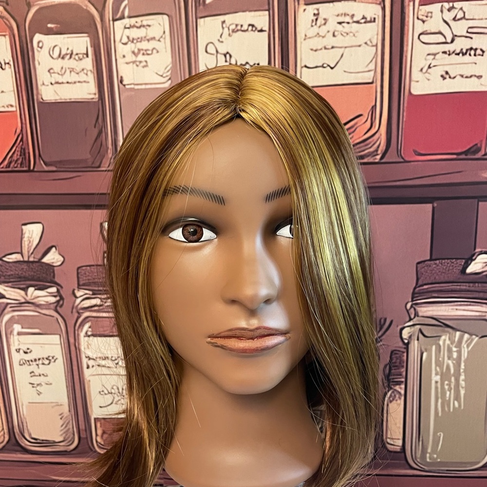 Elegant Brown and Blonde Women's  Synthetic Wig Bundle, 5 Piece Bundle Set.